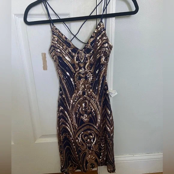gold satin wrap dress Gold Wrap Satin Dress main image 0